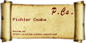 Pichler Csaba névjegykártya
