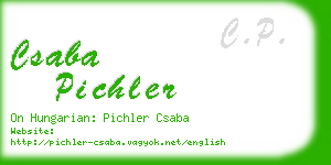 csaba pichler business card